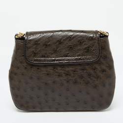 Pre Owned حقيبة كروس غوتشي 1973 بسلسلة جلد برتقالي صغيرة