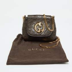 Pre Owned حقيبة كروس غوتشي 1973 بسلسلة جلد برتقالي صغيرة