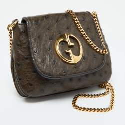 Pre Owned حقيبة كروس غوتشي 1973 بسلسلة جلد برتقالي صغيرة