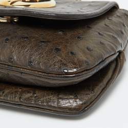 Pre Owned حقيبة كروس غوتشي 1973 بسلسلة جلد برتقالي صغيرة