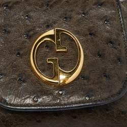 Pre Owned حقيبة كروس غوتشي 1973 بسلسلة جلد برتقالي صغيرة