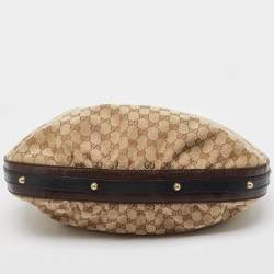 Pre Owned Gucci Beige GG Canvas and Leather Interlocking G Hobo