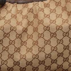 Pre Owned Gucci Beige GG Canvas and Leather Interlocking G Hobo