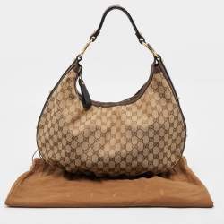 Pre Owned Gucci Beige GG Canvas and Leather Interlocking G Hobo
