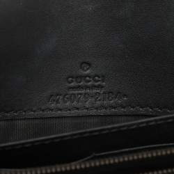 Pre Owned Gucci Black/White Leather Queen Margaret Wallet On Chain