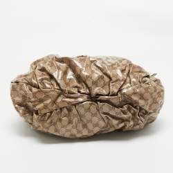 Gucci Beige GG Crystal Canvas Hysteria Hobo