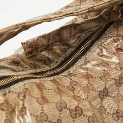 Gucci Beige GG Crystal Canvas Hysteria Hobo