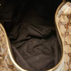 Gucci Beige GG Crystal Canvas Hysteria Hobo