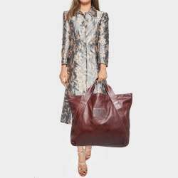 Pre Owned Gucci Brown Leather Shopper Tote