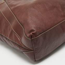 Pre Owned Gucci Brown Leather Shopper Tote