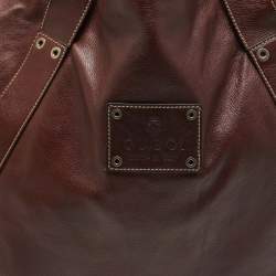 Pre Owned Gucci Brown Leather Shopper Tote