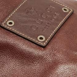 Pre Owned Gucci Brown Leather Shopper Tote