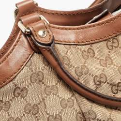 مملوكة مسبقًا Gucci Beige/Brown GG Canvas and Leather Medium Sukey Tote