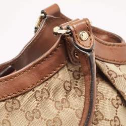 مملوكة مسبقًا Gucci Beige/Brown GG Canvas and Leather Medium Sukey Tote