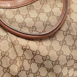 مملوكة مسبقًا Gucci Beige/Brown GG Canvas and Leather Medium Sukey Tote