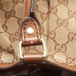 مملوكة مسبقًا Gucci Beige/Brown GG Canvas and Leather Medium Sukey Tote