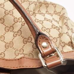 مملوكة مسبقًا Gucci Beige/Brown GG Canvas and Leather Medium Sukey Tote
