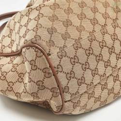 مملوكة مسبقًا Gucci Beige/Brown GG Canvas and Leather Medium Sukey Tote