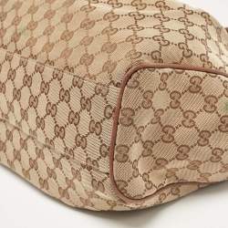مملوكة مسبقًا Gucci Beige/Brown GG Canvas and Leather Medium Sukey Tote