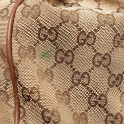 مملوكة مسبقًا Gucci Beige/Brown GG Canvas and Leather Medium Sukey Tote