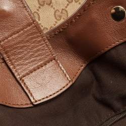 مملوكة مسبقًا Gucci Beige/Brown GG Canvas and Leather Medium Sukey Tote