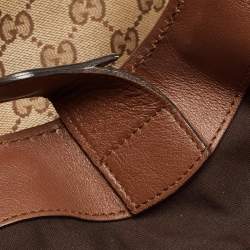 مملوكة مسبقًا Gucci Beige/Brown GG Canvas and Leather Medium Sukey Tote