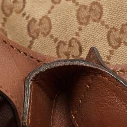 مملوكة مسبقًا Gucci Beige/Brown GG Canvas and Leather Medium Sukey Tote