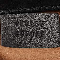 Pre Owned Gucci Black/Beige GG Supreme Canvas and Leather Small Padlock Shoulder Bag