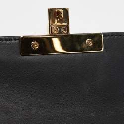 Pre Owned Gucci Black/Beige GG Supreme Canvas and Leather Small Padlock Shoulder Bag