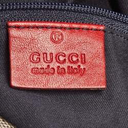 Pre Owned Gucci Red/Blue GG Canvas and Leather Acapulco Hobo