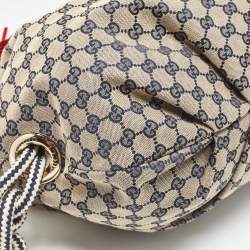 Pre Owned Gucci Red/Blue GG Canvas and Leather Acapulco Hobo