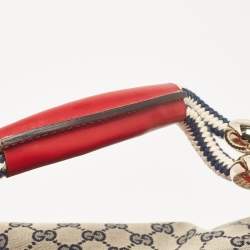 Pre Owned Gucci Red/Blue GG Canvas and Leather Acapulco Hobo