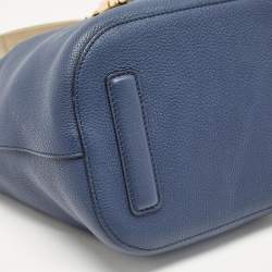 Pre Owned Gucci Navy Blue Leather Small Jackie Bucket Bag