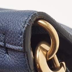 Pre Owned Gucci Navy Blue Leather Small Jackie Bucket Bag