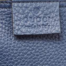 Pre Owned Gucci Navy Blue Leather Small Jackie Bucket Bag