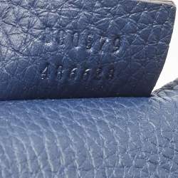 Pre Owned Gucci Navy Blue Leather Small Jackie Bucket Bag