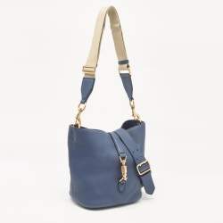 Pre Owned Gucci Navy Blue Leather Small Jackie Bucket Bag