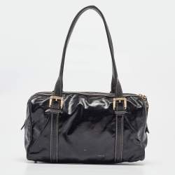 Pre Owned Gucci Black Coated Fabric Britt Boston Bag