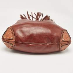 Pre Owned Gucci Brown Leather Medium Indy Hobo