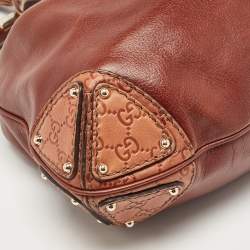 Pre Owned Gucci Brown Leather Medium Indy Hobo