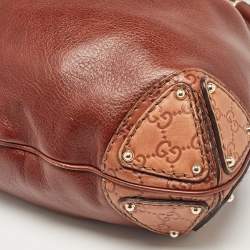 Pre Owned Gucci Brown Leather Medium Indy Hobo