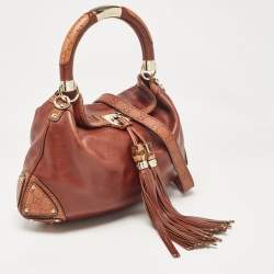 Pre Owned Gucci Brown Leather Medium Indy Hobo