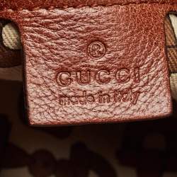 Pre Owned Gucci Brown Leather Medium Indy Hobo