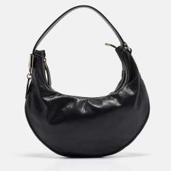 Pre Owned Gucci Black Leather Hobo