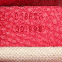 Pre Owned Gucci Pink/Orange Leather Mini Bamboo Tote