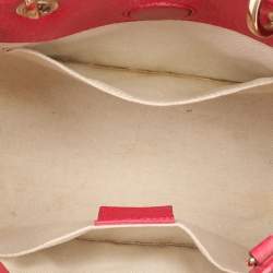 Pre Owned Gucci Pink/Orange Leather Mini Bamboo Tote