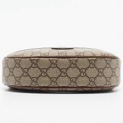 Pre Owned Gucci Beige/Ebony GG Supreme Canvas Mini Ophidia Shoulder Bag