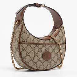 Pre Owned Gucci Beige/Ebony GG Supreme Canvas Mini Ophidia Shoulder Bag