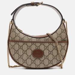 Pre Owned Gucci Beige/Ebony GG Supreme Canvas Mini Ophidia Shoulder Bag