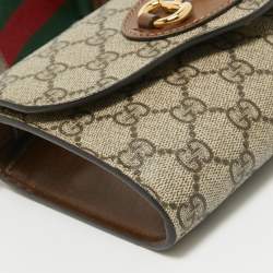 Pre Owned Gucci Beige GG Supreme Canvas Mini Horsebit 1955 Crossbody Bag